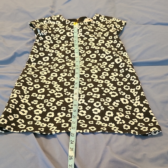 Gymboree Girls Size 8 Floral Black & White Dress EUC Cute Bow On Back Top Zipper - Picture 7 of 9